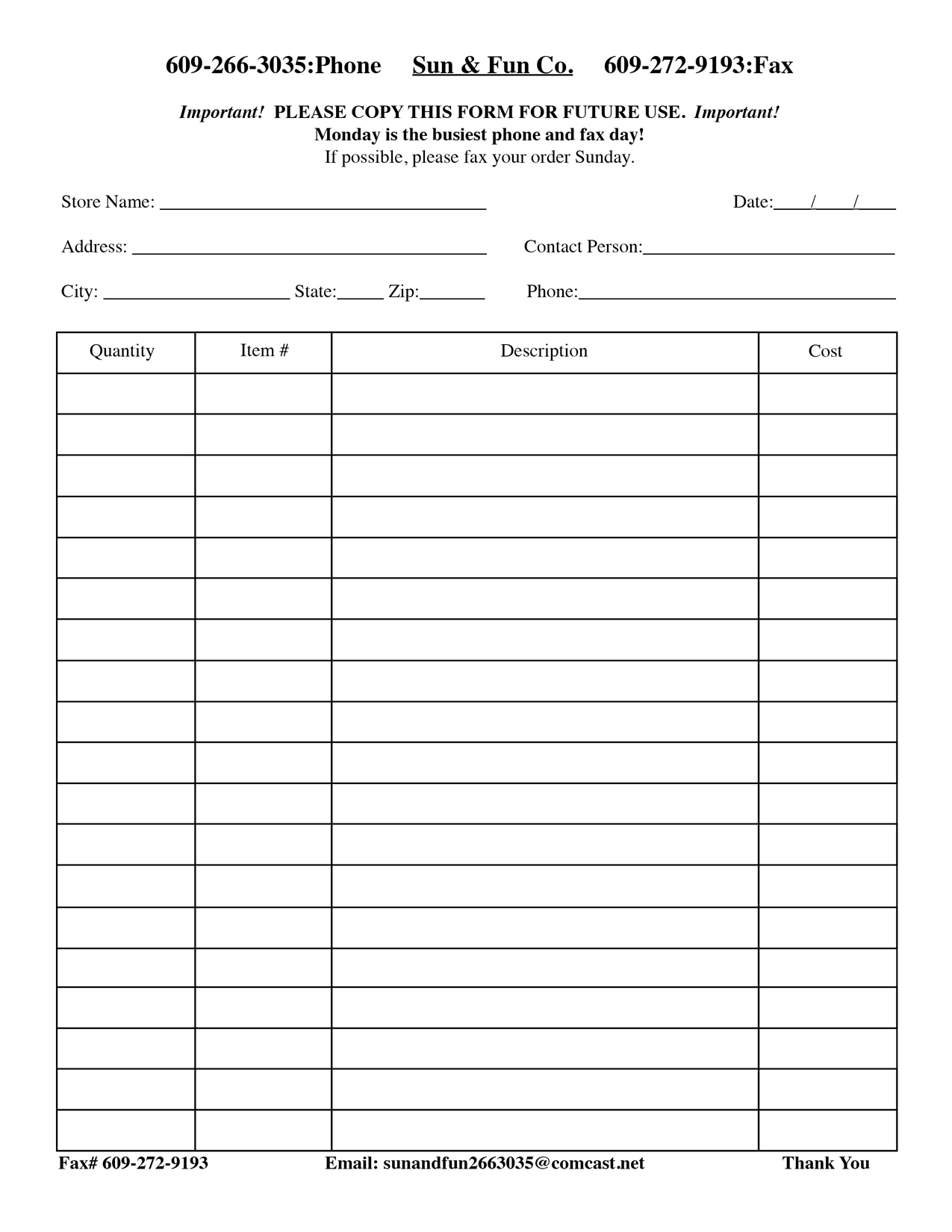 Order Form